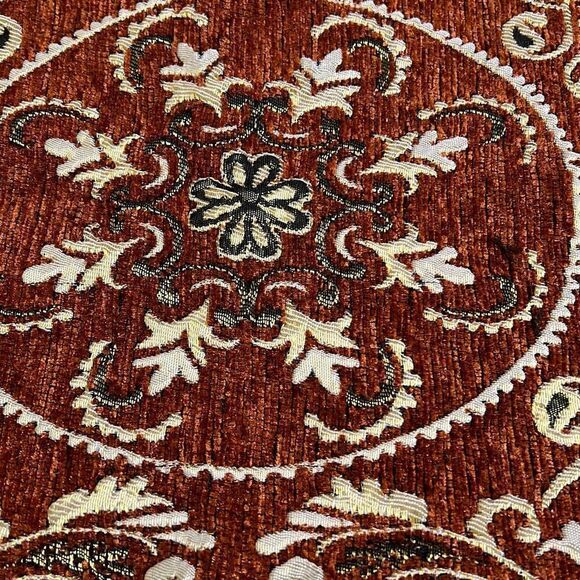 Rust White Floral Embroidery Polyblend Set of 6 Dining Placemats 17.5x12 - Picture 15 of 16